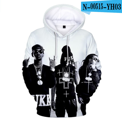 LUCKYFRIDAY Migos Rapper Character print Men's Hoodies Sweatshirt 3D Printing Hip Hop Pattern Women Fashion Sweatshirt Hoodies