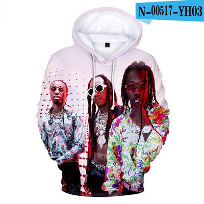 LUCKYFRIDAY Migos Rapper Character print Men's Hoodies Sweatshirt 3D Printing Hip Hop Pattern Women Fashion Sweatshirt Hoodies