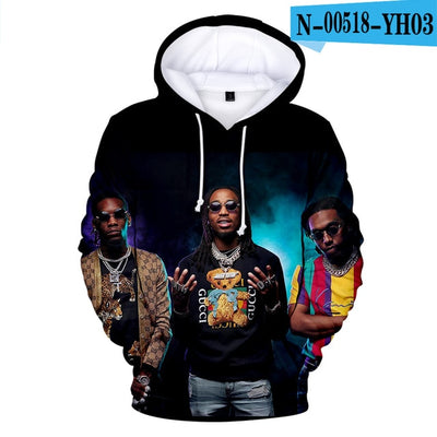 LUCKYFRIDAY Migos Rapper Character print Men's Hoodies Sweatshirt 3D Printing Hip Hop Pattern Women Fashion Sweatshirt Hoodies