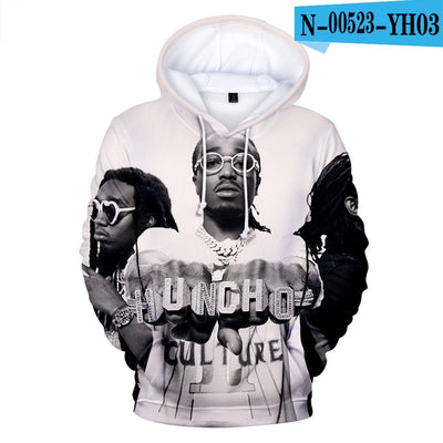 LUCKYFRIDAY Migos Rapper Character print Men's Hoodies Sweatshirt 3D Printing Hip Hop Pattern Women Fashion Sweatshirt Hoodies