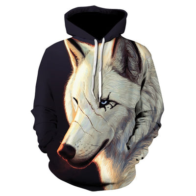 2020 men's and women's casual round-neck hooded sweatshirts fashion 3D animal spitfire Wolf sports hoodies