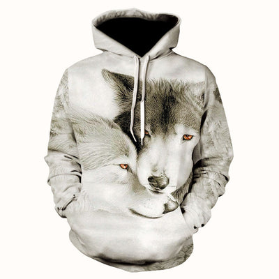 2020 men's and women's casual round-neck hooded sweatshirts fashion 3D animal spitfire Wolf sports hoodies