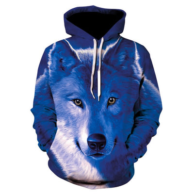 2020 men's and women's casual round-neck hooded sweatshirts fashion 3D animal spitfire Wolf sports hoodies