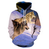 2020 men's and women's casual round-neck hooded sweatshirts fashion 3D animal spitfire Wolf sports hoodies