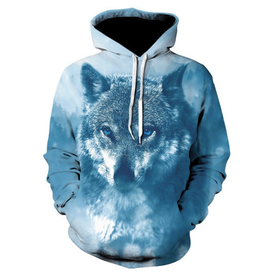 2020 men's and women's casual round-neck hooded sweatshirts fashion 3D animal spitfire Wolf sports hoodies