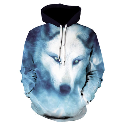 2020 men's and women's casual round-neck hooded sweatshirts fashion 3D animal spitfire Wolf sports hoodies