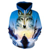 2020 men's and women's casual round-neck hooded sweatshirts fashion 3D animal spitfire Wolf sports hoodies