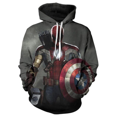 fashion 3D Print Super Hero Deadpool Hoodie Casual Hoodie Sportswear Hooded Sweatshirt  Anime Character Hoodie 2020 The New