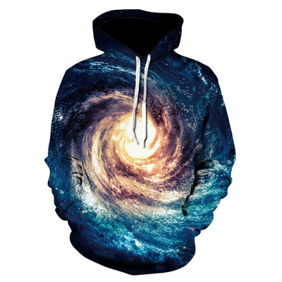 Spring and autumn brand fitness hoodie 2020 new design of 3D printed planet hoodie trend skateboard sweatshirt