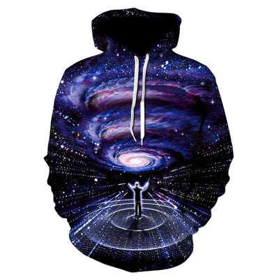 Spring and autumn brand fitness hoodie 2020 new design of 3D printed planet hoodie trend skateboard sweatshirt