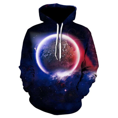 Spring and autumn brand fitness hoodie 2020 new design of 3D printed planet hoodie trend skateboard sweatshirt