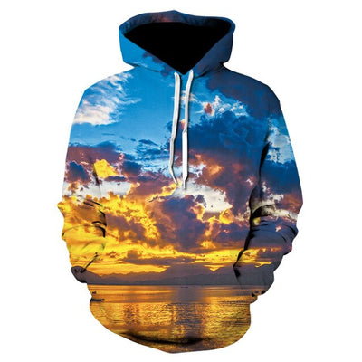 Spring and autumn brand fitness hoodie 2020 new design of 3D printed planet hoodie trend skateboard sweatshirt