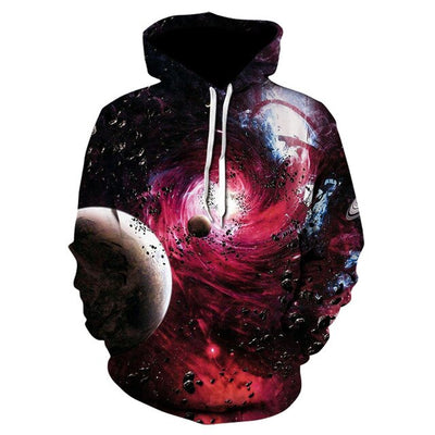 Spring and autumn brand fitness hoodie 2020 new design of 3D printed planet hoodie trend skateboard sweatshirt