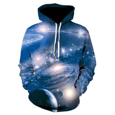 Spring and autumn brand fitness hoodie 2020 new design of 3D printed planet hoodie trend skateboard sweatshirt