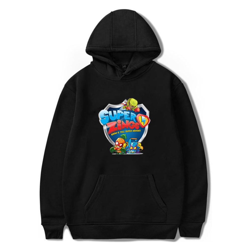 SUPER FELIPE! Super Zings Prints Girls Boys Hoodies Kids Hooded Sweatshirt Clothes 2020 Fall Long Sleeve Pullovers Tops Teens