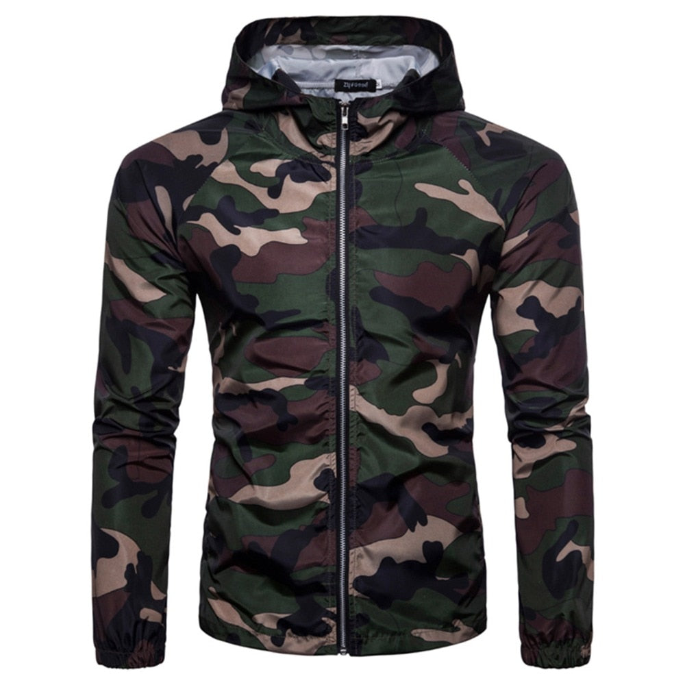 Camouflage Jackets for Men Autumn Casual Hoodie Thin Military Tactical Jacket Waterproof Windproof Coat Hooded Camo Army Outwear