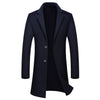 new Winter Wool Coat Men Leisure Long Sections Woolen Coats Men's Pure Color Casual Fashion Jackets / Casual Men Overcoat