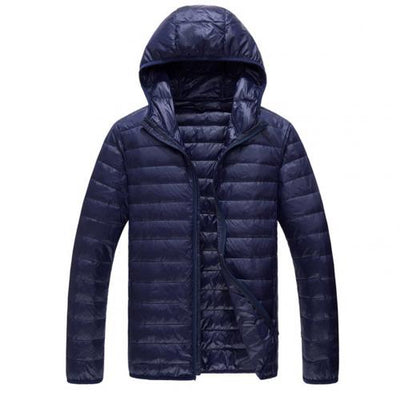 M-3XL 2020 Winter Warm Slim Men Down Jackets Casual Hooded Parka Male Solid Duck Feather Down Jacket Zipper Coats