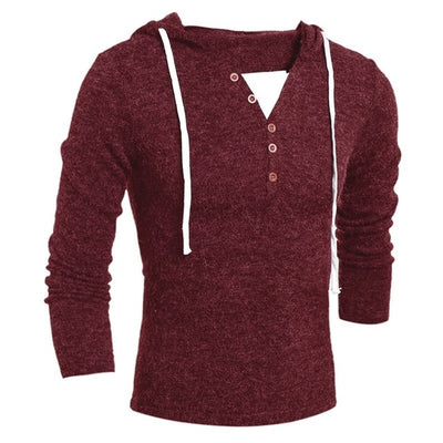 ZOGAA Brand New Men's Long Sleeve Sweaters Fashion Design Solid Hooded Knit Sweater Coat Men Clothes Slim Fit Pullovers