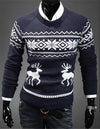 2019 Fashion Men Christmas Sweaters England Style Men Sweater Deer Pullovers Reindeer Sweater Slim O-Neck Men Sweater