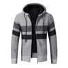 Men Winter Sweater Jacket Thick Fleece Sweatercoat Warm Hooded Cashmere Cardigan Coat Striped Knitted Zipper Sweaters Size 3XL