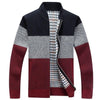 Autumn Winter Patchwork Sweaters Men Casual Thick Warm Cardigan Cashmere Coats Autumn Sweatercoat Jackets Knitted Zipper Coat