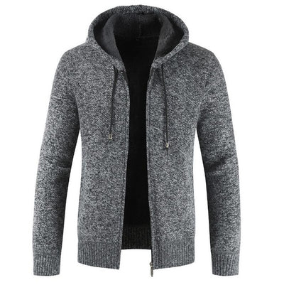 Men Winter Thick Casual Sweater Cardigan Cotton Hooded Men Autumn Fashion Knitwear Outwear Warm Sweater Jumper Coat Men