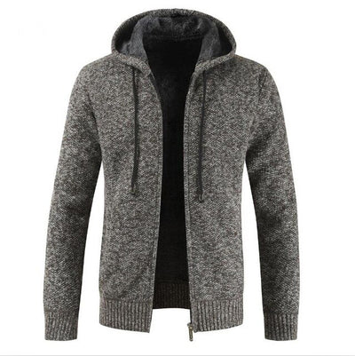 Men Winter Thick Casual Sweater Cardigan Cotton Hooded Men Autumn Fashion Knitwear Outwear Warm Sweater Jumper Coat Men