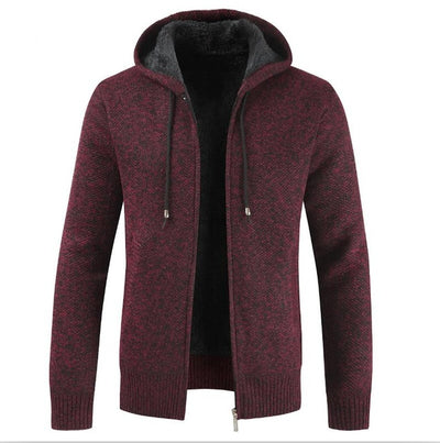 Men Winter Thick Casual Sweater Cardigan Cotton Hooded Men Autumn Fashion Knitwear Outwear Warm Sweater Jumper Coat Men