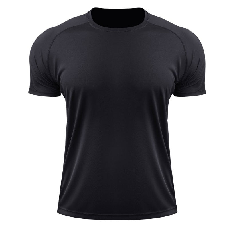 Quick-drying Breathable High Elasticity Bottoming Round Collar T-shirt Sports Tops Men Summer Running T-shirt Short Sleeve