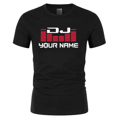 DJ Your Name Men's Custom printing T Shirt Camiseta Hombre Hip Hop Fashion men's Cotton Casual Short Sleeve T-shirt Plus Size