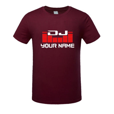 DJ Your Name Men's Custom printing T Shirt Camiseta Hombre Hip Hop Fashion men's Cotton Casual Short Sleeve T-shirt Plus Size