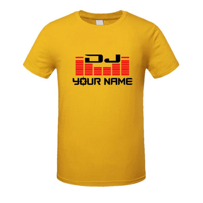 DJ Your Name Men's Custom printing T Shirt Camiseta Hombre Hip Hop Fashion men's Cotton Casual Short Sleeve T-shirt Plus Size