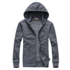 New 2019 Plain Mens Zip Up Hoody Jacket Sweatshirt Hooded Zipper male Top Outerwear Black Gray Boutique men Free shipping