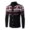 Mens Cardigan Sweaters Autumn Warm Christmas Sweater Men Fashion Printed Jacket Coat Casual Stand Collar Knitting