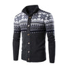 Mens Cardigan Sweaters Autumn Warm Christmas Sweater Men Fashion Printed Jacket Coat Casual Stand Collar Knitting